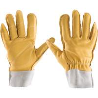 Gants tout cuir, 7/Petit, Paume en Cuir fleur, Poignet &eacute;lastique We Share Industrial Supply