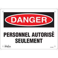Enseigne  Personnel autoris&eacute; seulement , 7" x 10", Plastique, Français We Share Industrial Supply