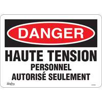 Enseigne  Haute tension , 10" x 14", Vinyle, Français We Share Industrial Supply