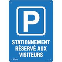 Enseigne  Stationnement r&eacute;serv&eacute; aux visiteurs , 10" x 14", Plastique, Français avec pictogramme We Share Industrial Supply