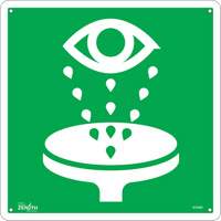 Enseigne de s&eacute;curit&eacute; conforme &agrave; la CSA - Eye Wash, 12" x 12", Aluminium, Pictogramme We Share Industrial Supply