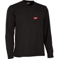 Gridiron Long-Sleeved Pocket-T-Shirt, Men's, Small, Black We Share Industrial Supply