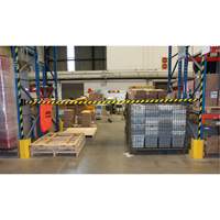 Barri&egrave;re murale magn&eacute;tique avec bande magn&eacute;tique, Plastique, Fixation magn&eacute;tique, 15', Ruban Noir et jaune We Share Industrial Supply