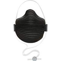 Masques jetables AirWave s&eacute;rie M noirs avec SmartStrap et embout nasal, N95, Certifi&eacute; NIOSH, Moyen/grand We Share Industrial Supply