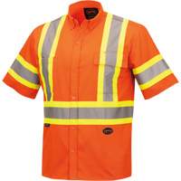 4442 Ultra Cool Short-Sleeved Safety Shirt, Cotton, Small, High Visibility Orange We Share Industrial Supply