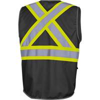 6959BK Veste de s&eacute;curit&eacute; haute visibilit&eacute; en tricot chaîne avec fermeture &agrave; glissi&egrave;re, Noir, T-petit, Polyester We Share Industrial Supply