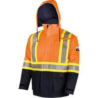 4484 Defender&reg; FR/Arc/Antistatic Trilaminate Safety Jacket, Small, Black/High Visibility Orange, 11 cal/cm² We Share Industrial Supply