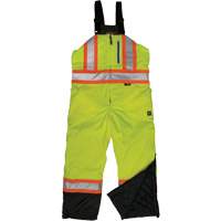 Ripstop Insulated Safety Bib Overall, Polyester, X-Small, High Visibility Lime-Yellow We Share Industrial Supply