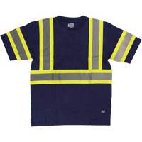 Short Sleeve Safety T-Shirt, Cotton, X-Small, Navy Blue We Share Industrial Supply