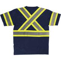 Short Sleeve Safety T-Shirt, Cotton, X-Small, Navy Blue We Share Industrial Supply