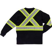 Long Sleeve Safety T-Shirt, Cotton, X-Small, Black We Share Industrial Supply