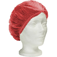 RONCO Care Pleated Bouffant Cap, Polypropylene, 24", Red We Share Industrial Supply