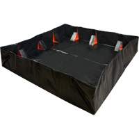 IBX Wall Pop-Up Berm, 268 US gal. Capacity, 6' W x 6' L x 12" H, Snap-Up Bracket We Share Industrial Supply