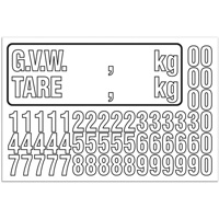 Trousse de num&eacute;rotation de la masse brute du v&eacute;hicule (MBV) pour camion, Num&eacute;ros/lettres/ponctuation assortis, Blanc We Share Industrial Supply