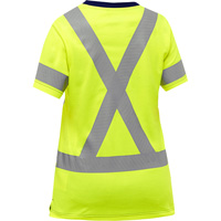 Bisley&reg; Women's X-Back Short Sleeve Shirt, Poly-Cotton, Small, High Visibility Lime-Yellow We Share Industrial Supply
