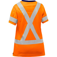 Bisley&reg; Women's X-Back Short Sleeve Shirt, Poly-Cotton, Small, High Visibility Orange We Share Industrial Supply
