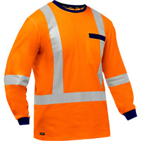 Bisley&reg; X-Back Long Sleeve Shirt, Poly-Cotton, Small, High Visibility Orange We Share Industrial Supply