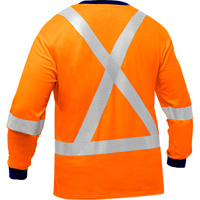 Bisley&reg; X-Back Long Sleeve Shirt, Poly-Cotton, Small, High Visibility Orange We Share Industrial Supply
