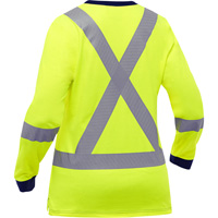 Bisley&reg; Women's X-Back Long Sleeve Shirt, Poly-Cotton, Small, High Visibility Lime-Yellow We Share Industrial Supply