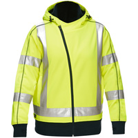 Bisley&reg; X-Back Women's Contoured Full Zip Hooded Sweatshirt with Sherpa Lining, Small, High Visibility Lime-Yellow We Share Industrial Supply
