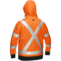 Bisley&reg; X-Back Women's Contoured Full Zip Hooded Sweatshirt with Sherpa Lining, Small, High Visibility Orange We Share Industrial Supply