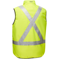 Veste bouffante r&eacute;versible avec X au dos Bisley, Jaune lime haute visibilit&eacute;, Petit, Polyester We Share Industrial Supply