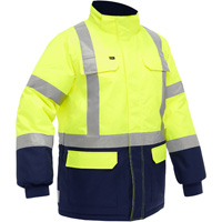 Bisley&reg; X-Back Extreme Cold Jacket with Navy Bottom, Polyester, High Visibility Lime-Yellow, Small We Share Industrial Supply