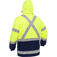 Bisley&reg; X-Back Extreme Cold Jacket with Navy Bottom, Polyester, High Visibility Lime-Yellow, Small We Share Industrial Supply