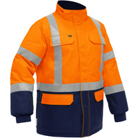 Bisley&reg; X-Back Extreme Cold Jacket with Navy Bottom, Polyester, High Visibility Orange, Small We Share Industrial Supply