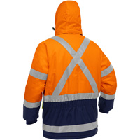 Bisley&reg; X-Back Extreme Cold Jacket with Navy Bottom, Polyester, High Visibility Orange, Small We Share Industrial Supply