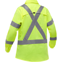 Bisley&reg; X-Back Women's Long Sleeve Work Shirt with X-Airflow, Poly-Cotton, Small, High Visibility Lime-Yellow We Share Industrial Supply