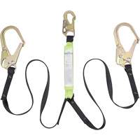 SA-64022-6 Shock Absorbing Lanyard, 6', Form Hook Center, Snap Hook Leg Ends, Polyester We Share Industrial Supply