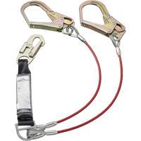 SA-55522-4 PVC-Coated Shock Absorbing Lanyard, 4', Form Hook Center, Snap Hook Leg Ends, Galvanized Steel We Share Industrial Supply