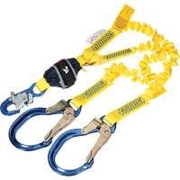 Longe &eacute;lastique d'ancrage double &agrave; amortisseur de choc en sangle, 6', Point d'ancrage &agrave; Crochet d'armature, Crochet mousqueton aux jambes We Share Industrial Supply