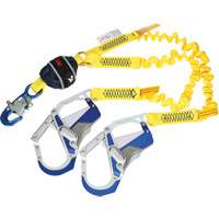 Longe &eacute;lastique d'ancrage double &agrave; amortisseur de choc en sangle, 6', Point d'ancrage &agrave; Crochet d'armature, Crochet mousqueton aux jambes We Share Industrial Supply