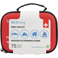 Trousse de premiers soins pour la maison et le voyage de 75 morceaux, Sac en nylon We Share Industrial Supply