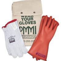 Rubber Electrical Insulating Glove Kit, ASTM Class 0, Size 8, 11" L We Share Industrial Supply