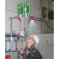 Douche combin&eacute;e avec cuvette ferm&eacute;e en ABS et entr&eacute;e sup&eacute;rieure, Socle We Share Industrial Supply