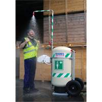 Douche d'urgence mobile et ind&eacute;pendant avec douche oculaire et faciale, Capacit&eacute; 30 gal., Conformit&eacute; Aucune We Share Industrial Supply