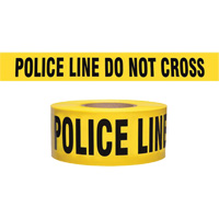 Ruban pour barricade de calibre entrepreneur "Police Line Do Not Cross", Anglais, 3" la x 1000' lo, 2 mils, Noir sur jaune We Share Industrial Supply
