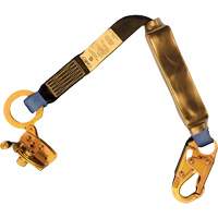 Trailing Rope Grab with Attached Shock Pack Lanyard, 2', Snap Hook Center, Snap Hook Leg Ends, Polyester We Share Industrial Supply