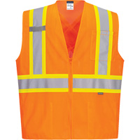 Veste de s&eacute;curit&eacute; &agrave; bandes contrastantes, Orange haute visibilit&eacute;, Petit, Polyester We Share Industrial Supply