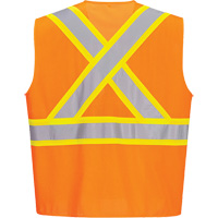 Veste de s&eacute;curit&eacute; &agrave; bandes contrastantes, Orange haute visibilit&eacute;, Petit, Polyester We Share Industrial Supply