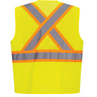 Veste de s&eacute;curit&eacute; &agrave; bandes contrastantes, Jaune lime haute visibilit&eacute;, Petit, Polyester We Share Industrial Supply