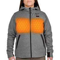 M12 Heated Hoodie with Battery, Women's, Medium, Grey, Poly-Cotton We Share Industrial Supply
