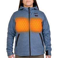 M12 Heated Hoodie with Battery, Women's, Medium, Blue, Poly-Cotton We Share Industrial Supply