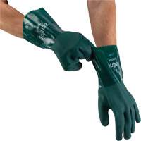 Double Dipped Green Gloves, 12" L, PVC, Cotton Jersey Inner Lining, 70-mil We Share Industrial Supply