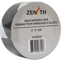 Ruban pour marquage d'all&eacute;es, 2" x 108', PVC, Noir et blanc We Share Industrial Supply