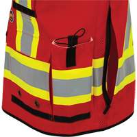 6678 Veste d'arpenteur antimicrobienne haute visibilit&eacute; avec dos en maille, Rouge, Petit, Polyester We Share Industrial Supply