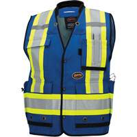 6681 Veste d'arpenteur antimicrobienne haute visibilit&eacute; avec dos en maille, Bleu royal, Petit, Polyester We Share Industrial Supply